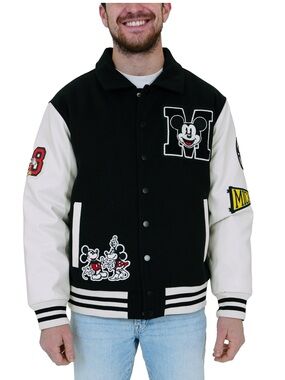 NWT Disney Varsity Jacket (black/ white) men’s size small/ women’s size medium